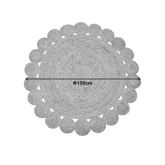 Χαλί Voni Inart φυσικό γιούτα Φ150x1εκ - Hippiehome.gr