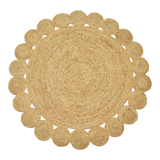 Χαλί Voni Inart φυσικό γιούτα Φ150x1εκ - Hippiehome.gr