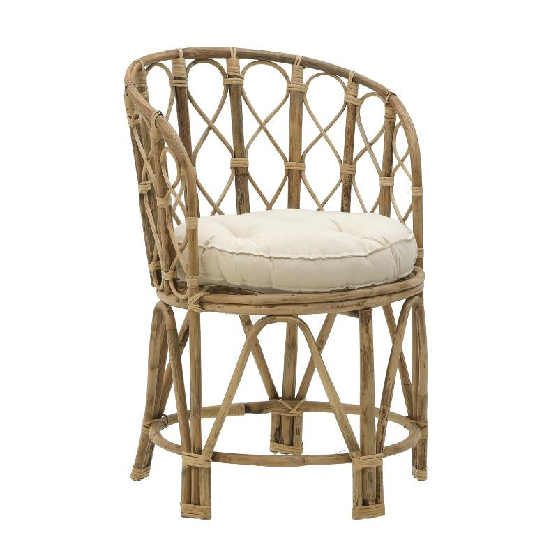 Πολυθρόνα Rostan Inart φυσικό rattan με μαξιλάρι 60x46x80εκ - Hippie Home 