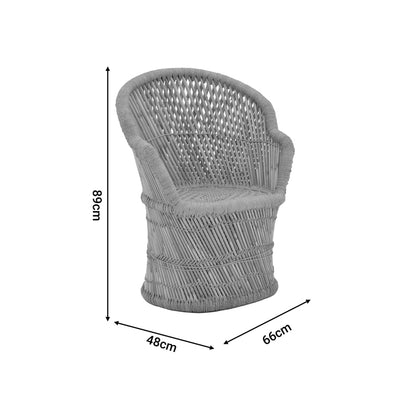 Πολυθρόνα Treza Inart φυσικό μπαμπού 66x48x89εκ - Hippie Home 