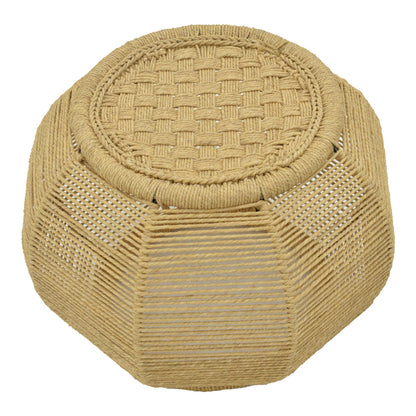 Stool-Pouf Wanar Inart natural wrought iron Φ44x32cm