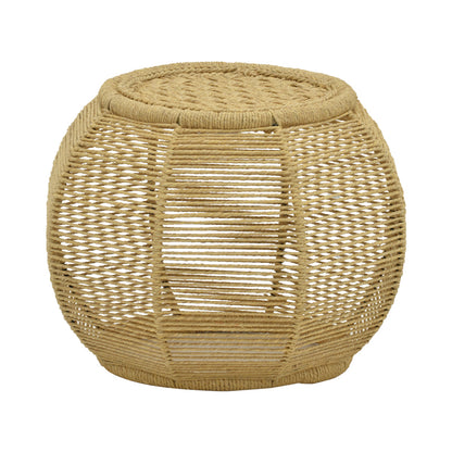 Stool-Pouf Wanar Inart natural wrought iron Φ44x32cm