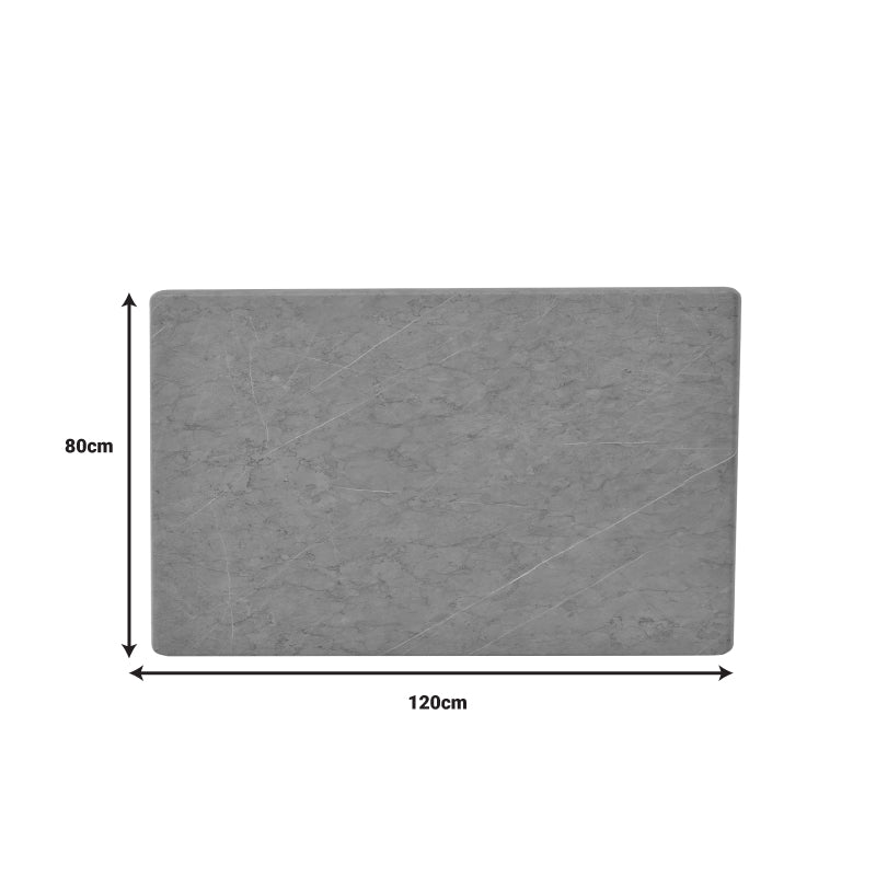 Επιφάνεια τραπεζιού Zerbo pakoworld τ.Werzalit σε γκρι απόχρωση μαρμάρου 120x80εκ - Hippiehome.gr