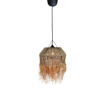 Bowler Inart natural wicker ceiling light Φ36x62cm