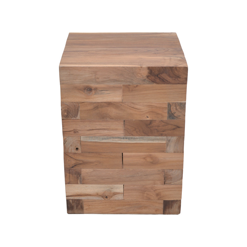 Βοηθητικό τραπέζι Werzy Inart φυσικό μασίφ ξύλο teak 35x35x49εκ - Hippie Home 