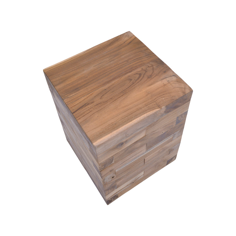 Βοηθητικό τραπέζι Werzy Inart φυσικό μασίφ ξύλο teak 35x35x49εκ - Hippie Home 