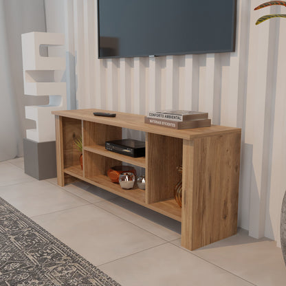 Έπιπλο τηλεόρασης Seref pakoworld σε oak απόχρωση 120x30x47εκ - Hippiehome.gr