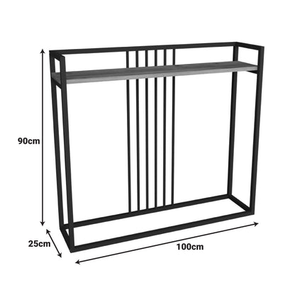 Κονσόλα Convida pakoworld oak με μαύρο μεταλλικό σκελετό 100x25x90εκ - Hippiehome.gr