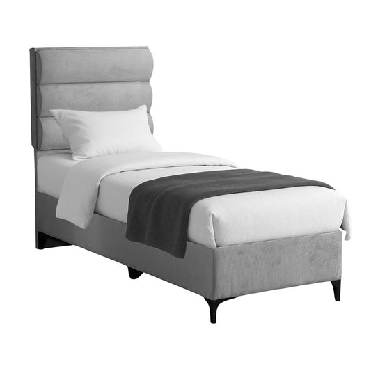 Κρεβάτι Limit pakoworld ύφασμα σε γκρι απόχρωση 90x200εκ - Hippiehome.gr