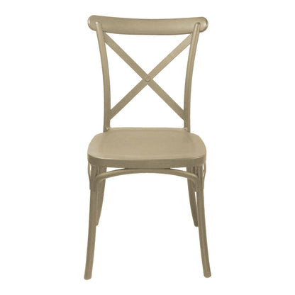 Καρέκλα Crossie pakoworld στοιβαζόμενη pp σε απόχρωση cappucino 38x46.5x82εκ - Hippiehome.gr