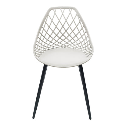Καρέκλα Suan pakoworld pp σε λευκή απόχρωση και μαύρο μεταλλικό πόδι 56x49x82εκ - Hippiehome.gr