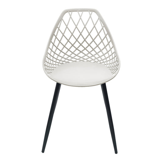 Καρέκλα Suan pakoworld pp σε λευκή απόχρωση και μαύρο μεταλλικό πόδι 56x49x82εκ - Hippiehome.gr