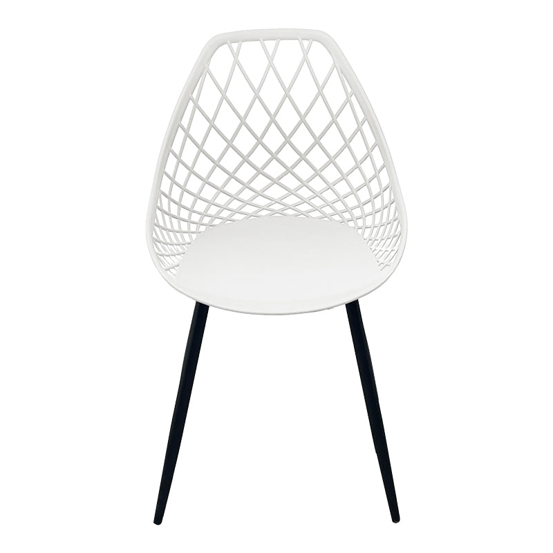 Καρέκλα Suan pakoworld pp σε λευκή απόχρωση και μαύρο μεταλλικό πόδι 56x49x82εκ - Hippiehome.gr