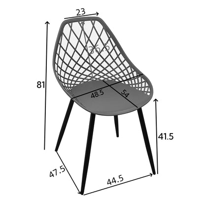 Καρέκλα Suan pakoworld pp σε λευκή απόχρωση και μαύρο μεταλλικό πόδι 56x49x82εκ - Hippiehome.gr