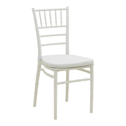Καρέκλα Tiffany pakoworld με μαξιλάρι pp σε λευκή απόχρωση 40x40x88εκ - Hippiehome.gr