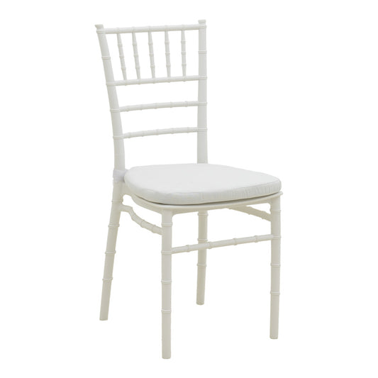 Καρέκλα Tiffany pakoworld με μαξιλάρι pp σε λευκή απόχρωση 40x40x88εκ - Hippiehome.gr