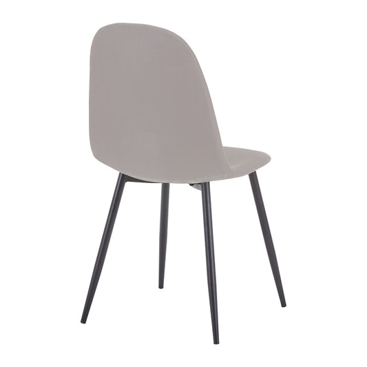 Καρέκλα Bella pakoworld ανοιχτό γκρι ύφασμα-πόδι μαύρο μέταλλο 43x52x88εκ - Hippiehome.gr