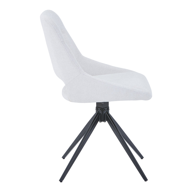 Καρέκλα περιστρεφόμενη Luciano I pakoworld σε κρεμ ύφασμα-πόδι μεταλλικό μαύρο 52.5x54x85εκ - Hippiehome.gr