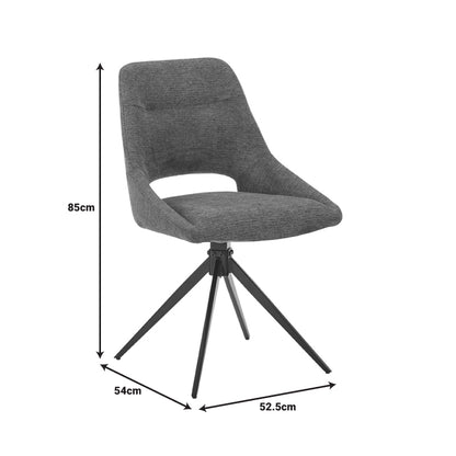 Καρέκλα περιστρεφόμενη Luciano I pakoworld σε κρεμ ύφασμα-πόδι μεταλλικό μαύρο 52.5x54x85εκ - Hippiehome.gr