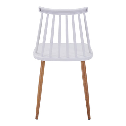 Καρέκλα Aurora I pakoworld pp σε λευκή απόχρωση-πόδι μεταλλικό φυσικό 43x48x79εκ - Hippiehome.gr