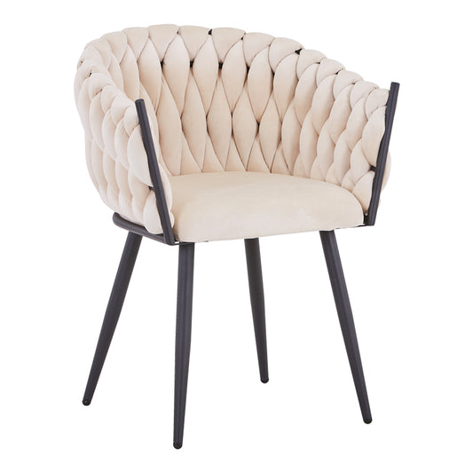 Τραπεζαρία Vivian-Stoyen pakoworld 5τεμ μπεζ βελούδο - λευκό με μαύρο μαρμάρου Φ120x75εκ - Hippiehome.gr