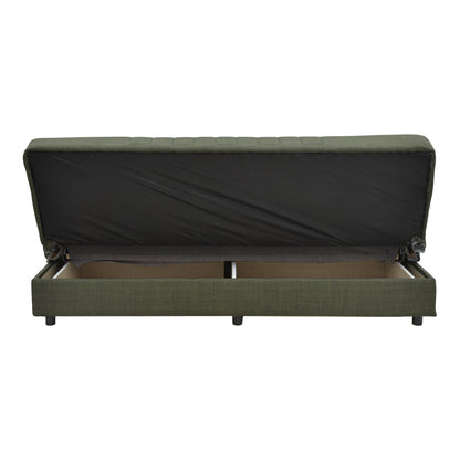 Καναπές-κρεβάτι με αποθηκευτικό χώρο τριθέσιος Romina pakoworld πράσινο ύφασμα 190x75x85εκ - Hippiehome.gr