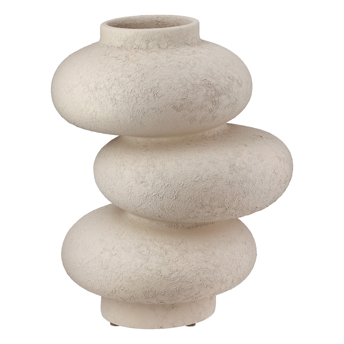 Βάζο "Stone" Κεραμικό Light Gray PU H. 21 cm D. 17 cm - Hippiehome.gr