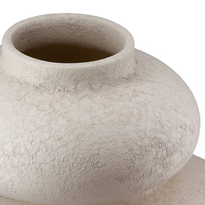 Βάζο "Stone" Κεραμικό Light Gray PU H. 21 cm D. 17 cm - Hippiehome.gr
