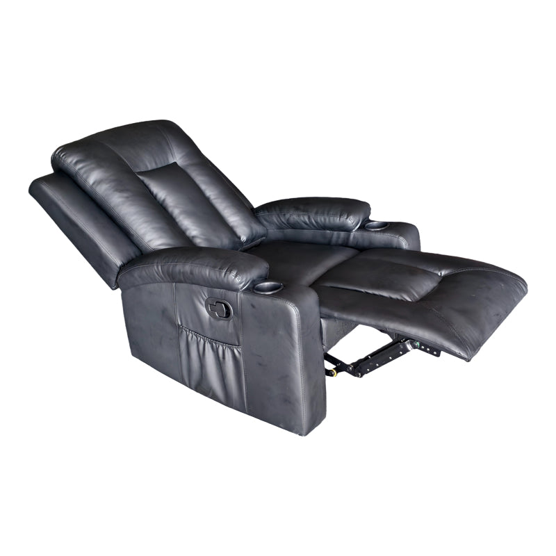 Πολυθρόνα relax Gessel pakoworld PU σε μαύρη απόχρωση 80x90x98εκ - Hippiehome.gr