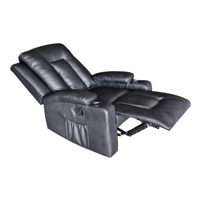 Πολυθρόνα relax Gessel pakoworld PU σε μαύρη απόχρωση 80x90x98εκ - Hippiehome.gr