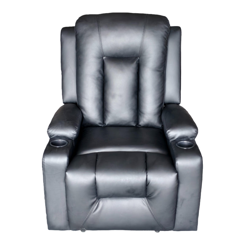 Πολυθρόνα relax Gessel pakoworld PU σε μαύρη απόχρωση 80x90x98εκ - Hippiehome.gr
