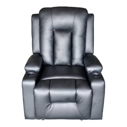 Πολυθρόνα relax Gessel pakoworld PU σε μαύρη απόχρωση 80x90x98εκ - Hippiehome.gr