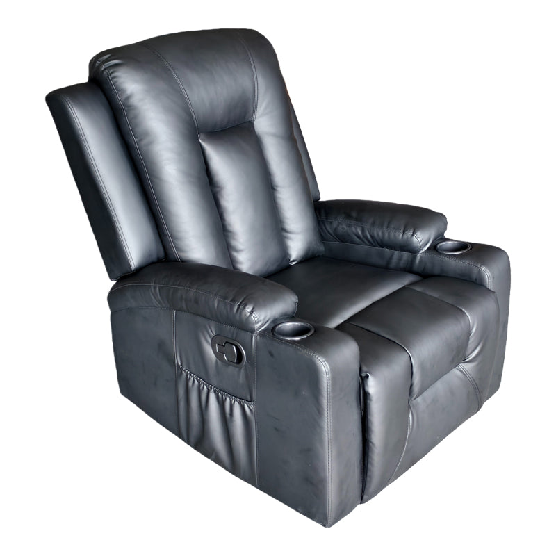 Πολυθρόνα relax Gessel pakoworld PU σε μαύρη απόχρωση 80x90x98εκ - Hippiehome.gr