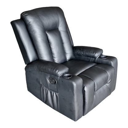 Πολυθρόνα relax Gessel pakoworld PU σε μαύρη απόχρωση 80x90x98εκ - Hippiehome.gr