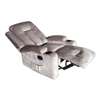 Πολυθρόνα relax Gessel pakoworld βελούδο σε γκρι απόχρωση 80x90x98εκ - Hippiehome.gr