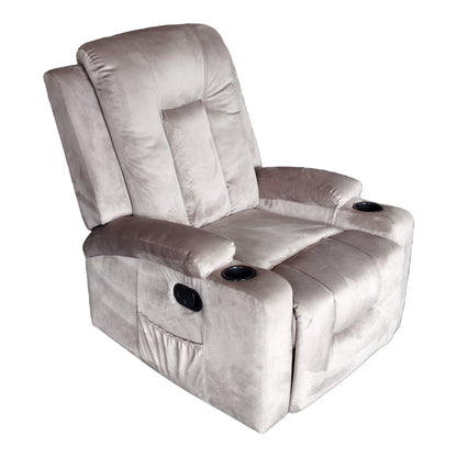 Πολυθρόνα relax Gessel pakoworld βελούδο σε γκρι απόχρωση 80x90x98εκ - Hippiehome.gr