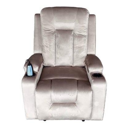Πολυθρόνα relax με μηχανισμό massage Gessel pakoworld βελούδο σε γκρι απόχρωση 80x90x98εκ - Hippiehome.gr