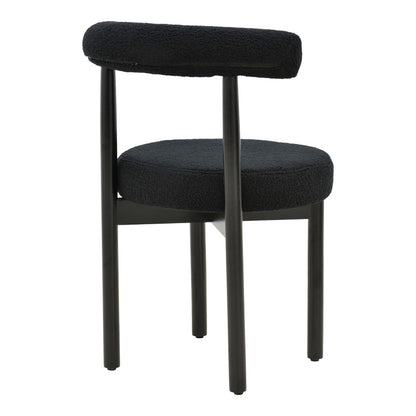 Καρέκλα Fenza pakoworld μαύρο μπουκλέ ύφασμα-πόδι ξύλο οξιάς σε μαύρη απόχρωση 60x54x75εκ - Hippiehome.gr