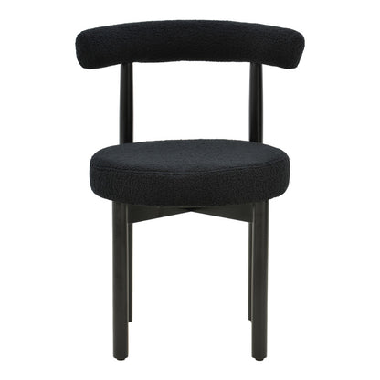 Καρέκλα Fenza pakoworld μαύρο μπουκλέ ύφασμα-πόδι ξύλο οξιάς σε μαύρη απόχρωση 60x54x75εκ - Hippiehome.gr