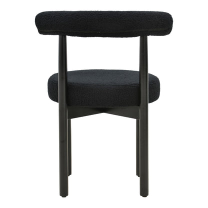 Καρέκλα Fenza pakoworld μαύρο μπουκλέ ύφασμα-πόδι ξύλο οξιάς σε μαύρη απόχρωση 60x54x75εκ - Hippiehome.gr