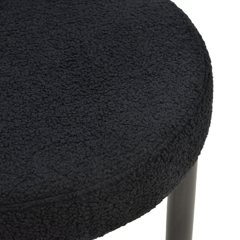Καρέκλα Fenza pakoworld μαύρο μπουκλέ ύφασμα-πόδι ξύλο οξιάς σε μαύρη απόχρωση 60x54x75εκ - Hippiehome.gr