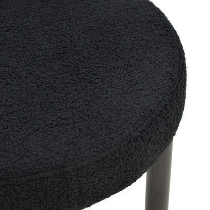 Καρέκλα Fenza pakoworld μαύρο μπουκλέ ύφασμα-πόδι ξύλο οξιάς σε μαύρη απόχρωση 60x54x75εκ - Hippiehome.gr