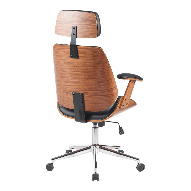 Καρέκλα γραφείου διευθυντή Fetseno pakoworld μαύρο pu-βάση χρωμίου 53x56x113.5-123.5εκ - Hippiehome.gr