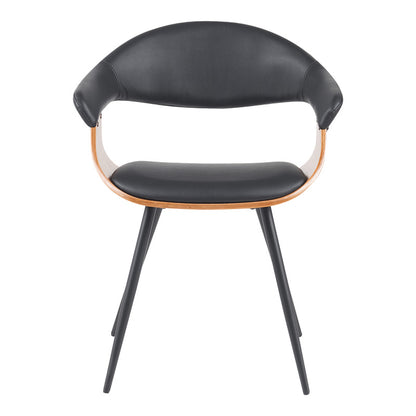 Πολυθρόνα Austen pakoworld PU μαύρο-ξύλο καρυδί-μέταλλο μαύρο 58x55x77εκ - Hippiehome.gr