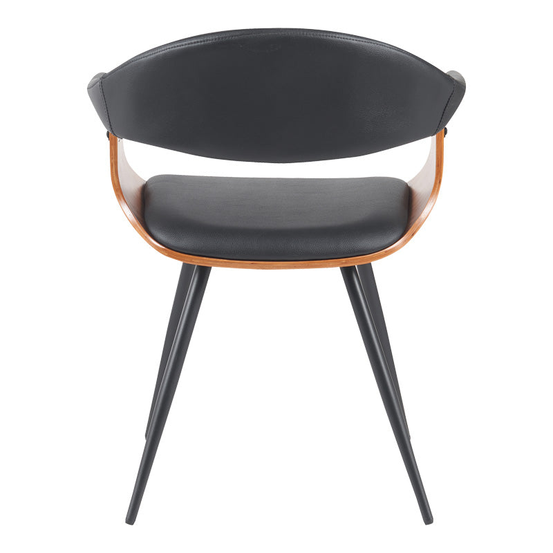 Πολυθρόνα Austen pakoworld PU μαύρο-ξύλο καρυδί-μέταλλο μαύρο 58x55x77εκ - Hippiehome.gr