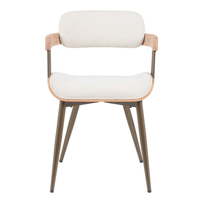 Πολυθρόνα Cameo pakoworld μέταλλο μπρονζέ-white-wash ξύλο-μπέζ ύφασμα 53x49.5x75.5εκ - Hippiehome.gr