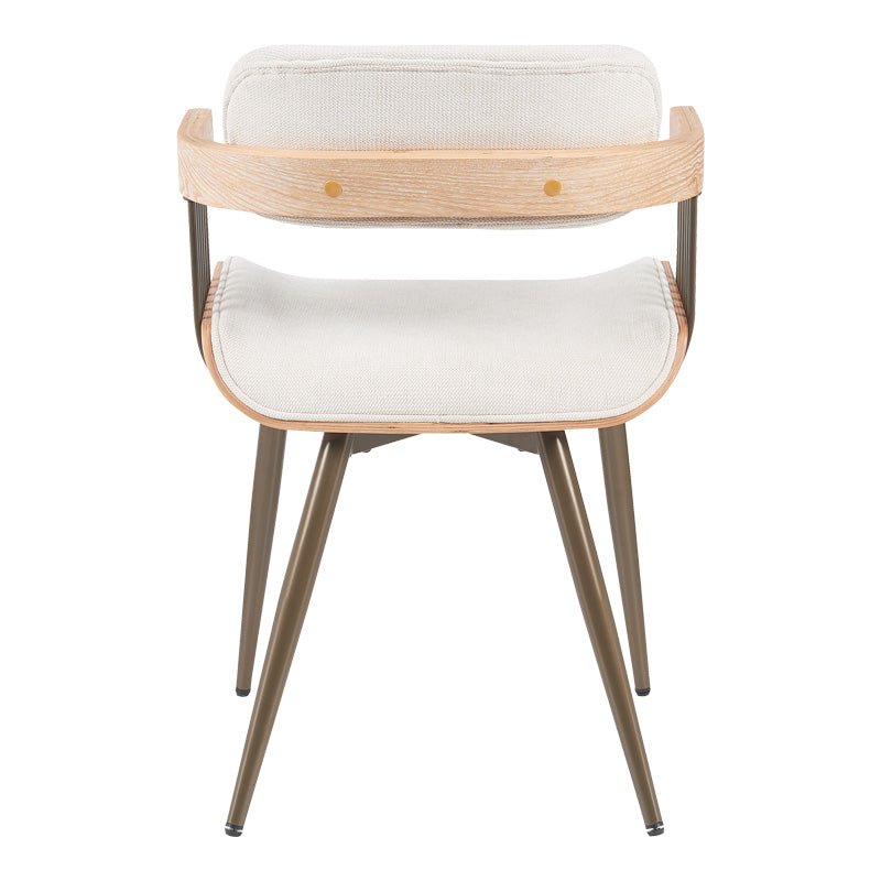 Πολυθρόνα Cameo pakoworld μέταλλο μπρονζέ-white-wash ξύλο-μπέζ ύφασμα 53x49.5x75.5εκ - Hippiehome.gr