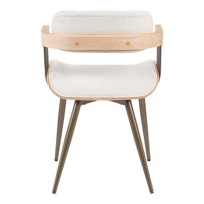 Πολυθρόνα Cameo pakoworld μέταλλο μπρονζέ-white-wash ξύλο-μπέζ ύφασμα 53x49.5x75.5εκ - Hippiehome.gr