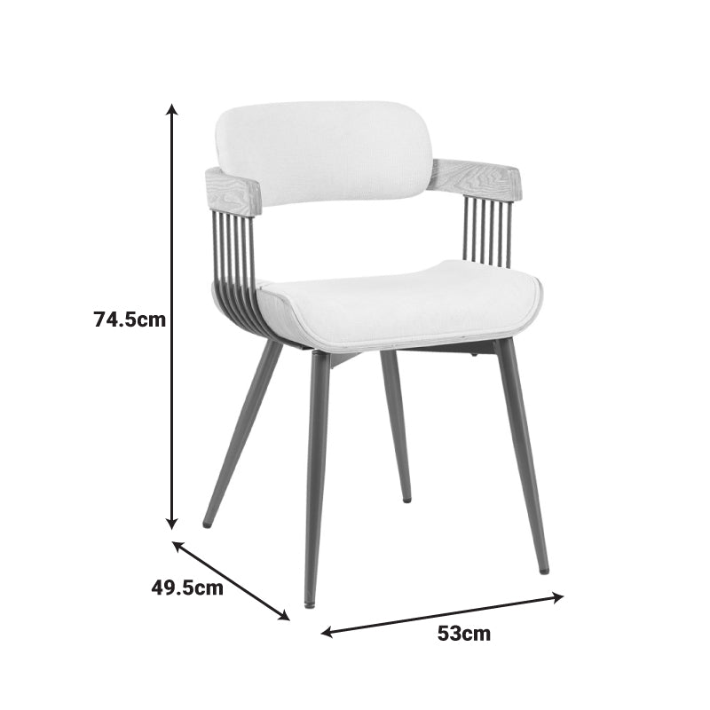 Πολυθρόνα Cameo pakoworld μέταλλο μπρονζέ-white-wash ξύλο-μπέζ ύφασμα 53x49.5x75.5εκ - Hippiehome.gr