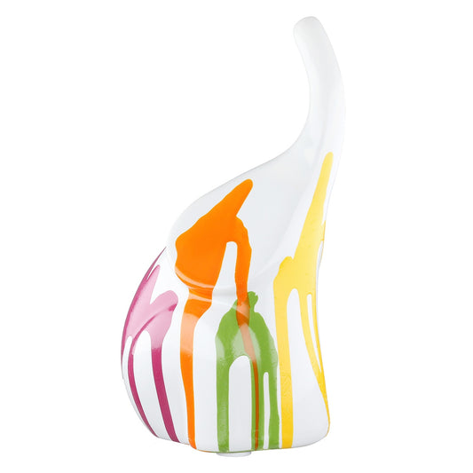 Φιγούρα Elephant "Colori" Κεραμικό Multi- Coloured Λευκό PU 11.5x8x19cm - Hippiehome.gr